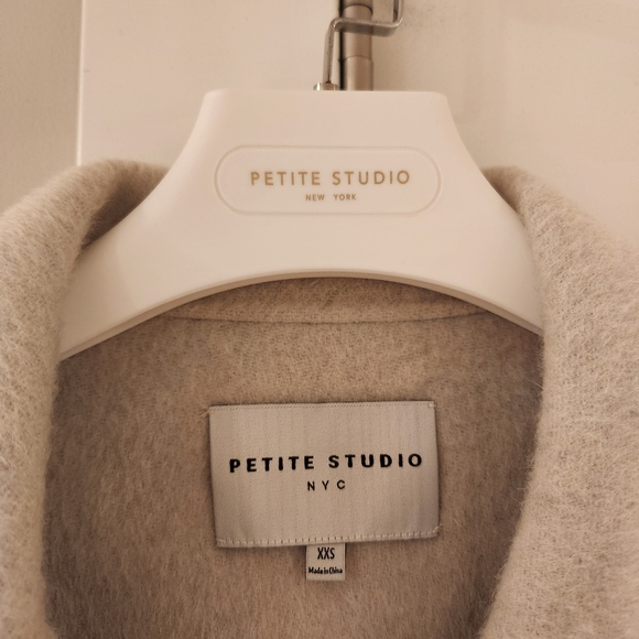 Petite Studio Blue and White Reversible Wool Coat XXS - Picture 3 of 5